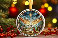 Round Christmas Ornament Sublimation|Clipart Product Image 2