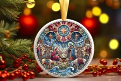 Round Christmas Ornament Sublimation|Clipart Product Image 2