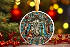 Round Christmas Ornament Sublimation|Clipart Product Image 2