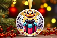 Round Christmas Ornament Sublimation|Clipart Product Image 2