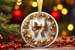 Round Christmas Ornament Sublimation|Clipart Product Image 2