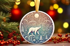 Round Christmas Ornament Sublimation|Clipart Product Image 2