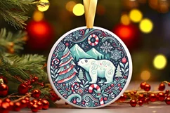 Round Christmas Ornament Sublimation|Clipart Product Image 2