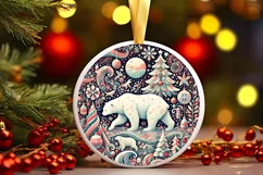 Round Christmas Ornament Sublimation|Clipart Product Image 2
