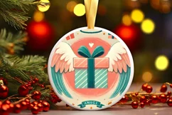 Round Christmas Ornament Sublimation|Clipart Product Image 2