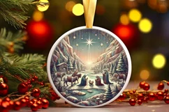 Round Christmas Ornament Sublimation|Clipart Product Image 2