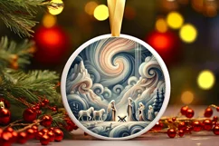 Round Christmas Ornament Sublimation|Clipart Product Image 2
