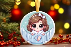 Round Christmas Ornament Sublimation|Clipart Product Image 2