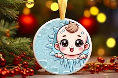 Round Christmas Ornament Sublimation|Clipart Product Image 2