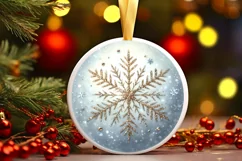 Round Christmas Ornament Sublimation|Clipart Product Image 3