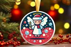 Round Christmas Ornament Sublimation|Clipart Product Image 2