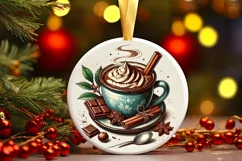 Round Christmas Ornament Sublimation|Clipart Product Image 2