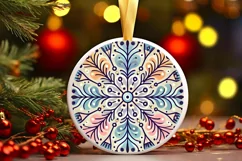 Round Christmas Ornament Sublimation|Clipart Product Image 2