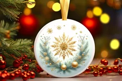 Round Christmas Ornament Sublimation|Clipart Product Image 1