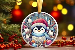 Round Christmas Ornament Sublimation|Clipart Product Image 2