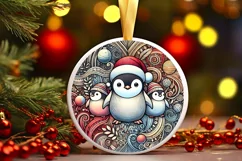 Round Christmas Ornament Sublimation|Clipart Product Image 2