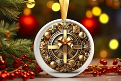 Round Christmas Ornament Sublimation|Clipart Product Image 2