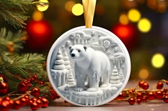 Round Christmas Ornament Sublimation|Clipart Product Image 2