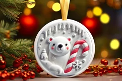 Round Christmas Ornament Sublimation|Clipart Product Image 2