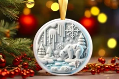 Round Christmas Ornament Sublimation|Clipart Product Image 2