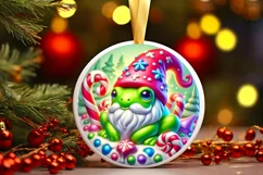 Round Christmas Ornament Sublimation|Clipart Product Image 2