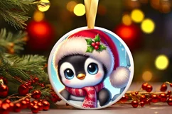 Round Christmas Ornament Sublimation|Clipart Product Image 2