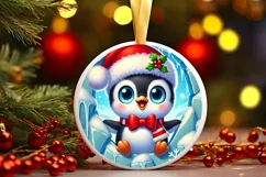 Round Christmas Ornament Sublimation|Clipart Product Image 2
