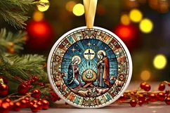 Round Christmas Ornament Sublimation|Clipart Product Image 2