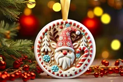 Round Christmas Ornament Sublimation|Clipart Product Image 2