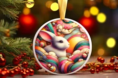Round Christmas Ornament Sublimation|Clipart Product Image 1