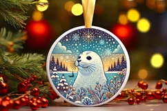 Round Christmas Ornament Sublimation|Clipart Product Image 2