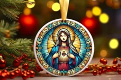 Round Christmas Ornament Sublimation|Clipart Product Image 2