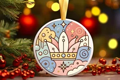 Round Christmas Ornament Sublimation|Clipart Product Image 2