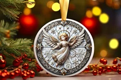 Round Christmas Ornament Sublimation|Clipart Product Image 2