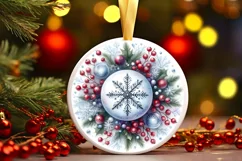 Round Christmas Ornament Sublimation|Clipart Product Image 3
