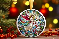 Round Christmas Ornament Sublimation|Clipart Product Image 2