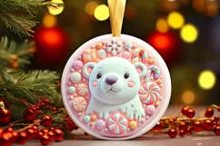 Round Christmas Ornament Sublimation|Clipart Product Image 2