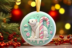 Round Christmas Ornament Sublimation|Clipart Product Image 2