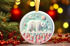 Round Christmas Ornament Sublimation|Clipart Product Image 2