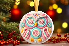 Round Christmas Ornament Sublimation|Clipart Product Image 2