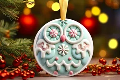 Round Christmas Ornament Sublimation|Clipart Product Image 2