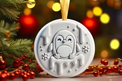 Round Christmas Ornament Sublimation|Clipart Product Image 2