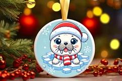 Round Christmas Ornament Sublimation|Clipart Product Image 1