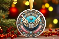 Round Christmas Ornament Sublimation|Clipart Product Image 2