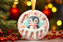 Round Christmas Ornament Sublimation|Clipart Product Image 2