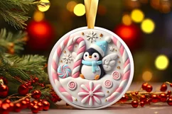 Round Christmas Ornament Sublimation|Clipart Product Image 2