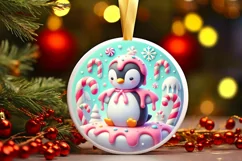 Round Christmas Ornament Sublimation|Clipart Product Image 2
