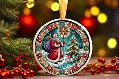 Round Christmas Ornament Sublimation|Clipart Product Image 2
