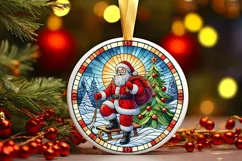 Round Christmas Ornament Sublimation|Clipart Product Image 2