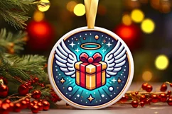 Round Christmas Ornament Sublimation|Clipart Product Image 1